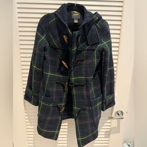 Rugby Ralph Lauren Plaid Pea Coat - Black, Red, Yellow, Green